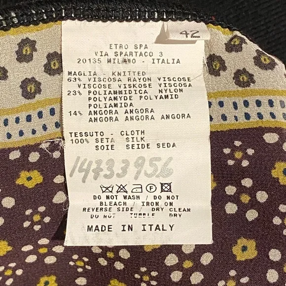 Etro black top with sheer overlay and sequins, size 42 - Picture 8 of 8